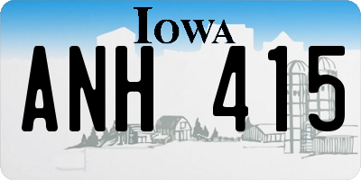 IA license plate ANH415