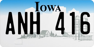 IA license plate ANH416