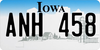 IA license plate ANH458