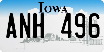 IA license plate ANH496