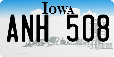 IA license plate ANH508