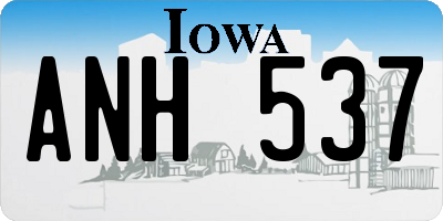 IA license plate ANH537