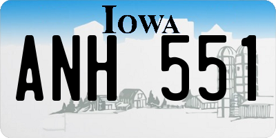 IA license plate ANH551