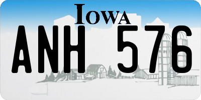 IA license plate ANH576