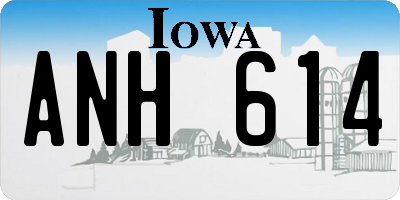 IA license plate ANH614
