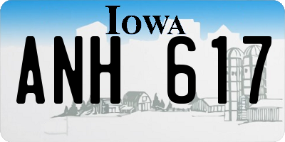 IA license plate ANH617