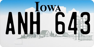 IA license plate ANH643