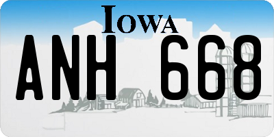 IA license plate ANH668