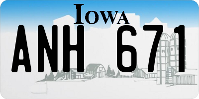 IA license plate ANH671
