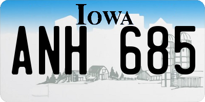 IA license plate ANH685