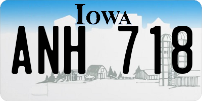 IA license plate ANH718