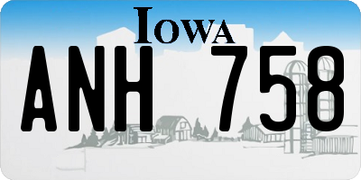 IA license plate ANH758