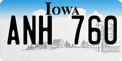 IA license plate ANH760
