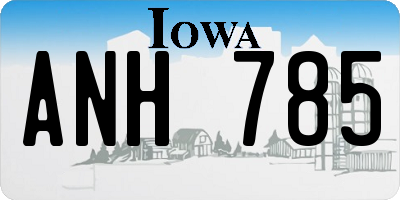 IA license plate ANH785