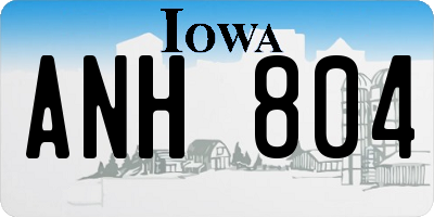 IA license plate ANH804