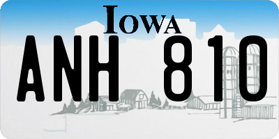 IA license plate ANH810