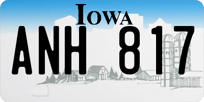 IA license plate ANH817