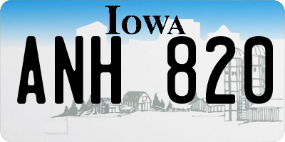 IA license plate ANH820