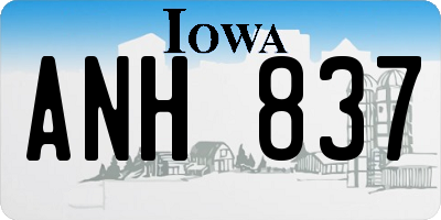 IA license plate ANH837