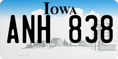 IA license plate ANH838