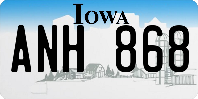 IA license plate ANH868