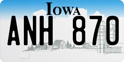 IA license plate ANH870