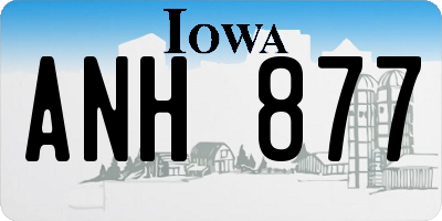 IA license plate ANH877
