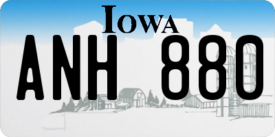 IA license plate ANH880
