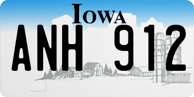 IA license plate ANH912