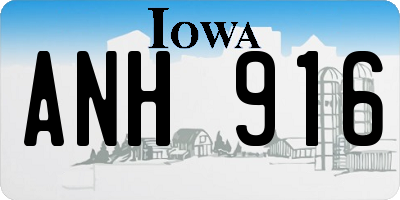 IA license plate ANH916