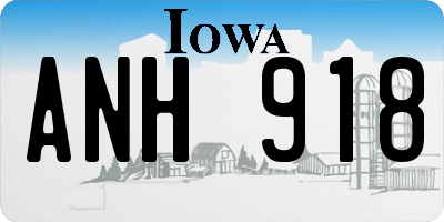 IA license plate ANH918