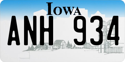 IA license plate ANH934