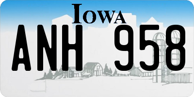 IA license plate ANH958