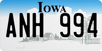 IA license plate ANH994