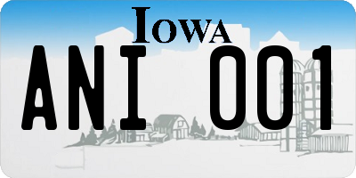 IA license plate ANI001