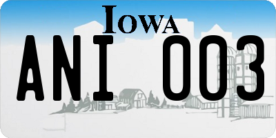 IA license plate ANI003