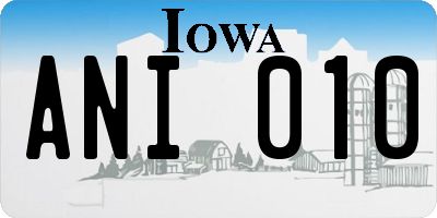 IA license plate ANI010