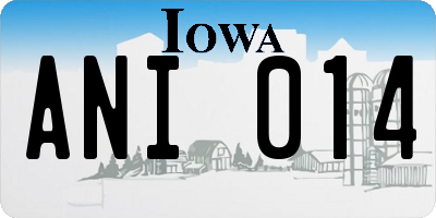 IA license plate ANI014