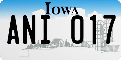 IA license plate ANI017