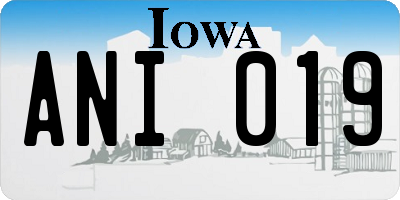IA license plate ANI019
