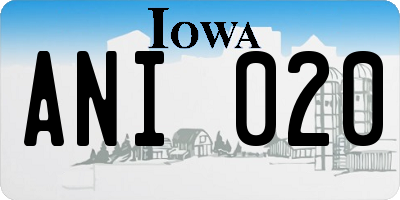 IA license plate ANI020