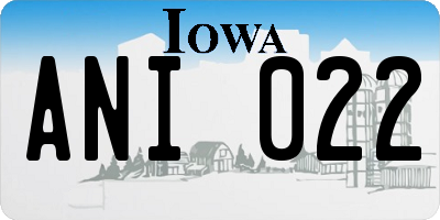 IA license plate ANI022
