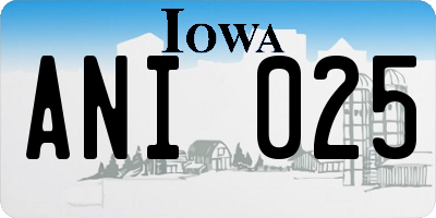 IA license plate ANI025