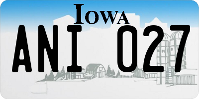 IA license plate ANI027
