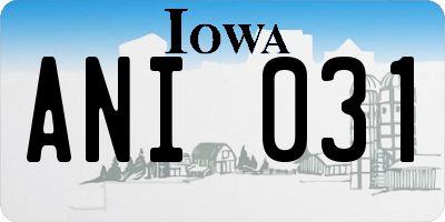 IA license plate ANI031