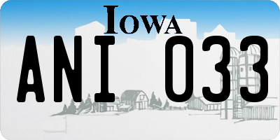 IA license plate ANI033