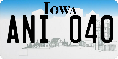 IA license plate ANI040
