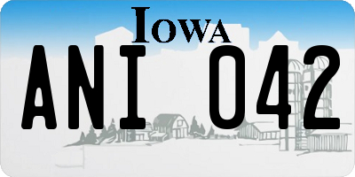 IA license plate ANI042
