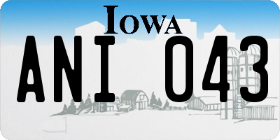 IA license plate ANI043