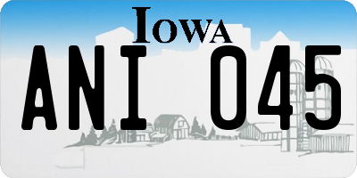 IA license plate ANI045